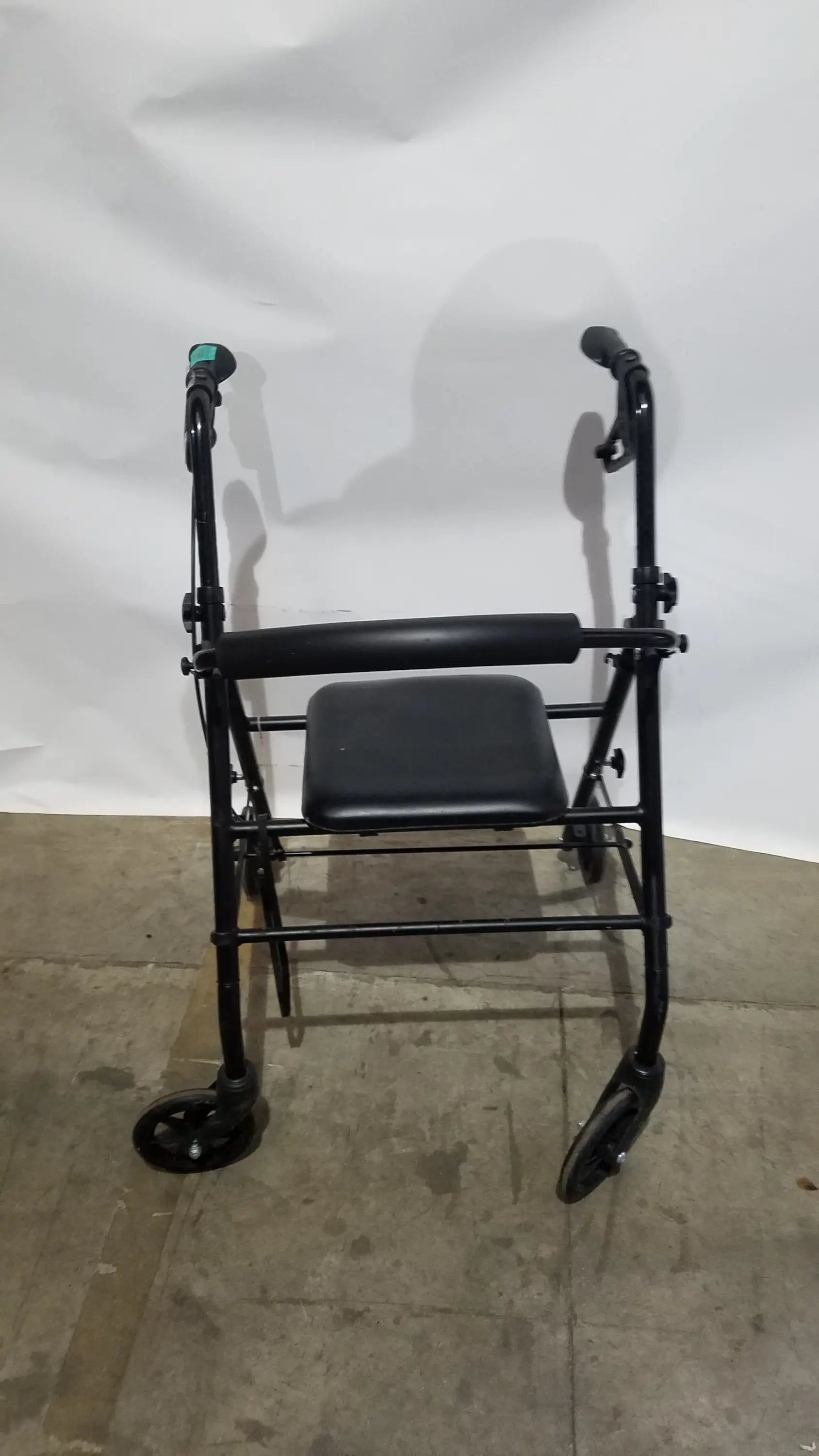 Reuse Medical Equipment Black Equate Rolling Walker for Seniors with Seat and Wheels Hand-Operated Loop Locks, second-hand product photo 9