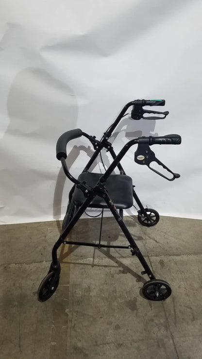 Reuse Medical Equipment Black Equate Rolling Walker for Seniors with Seat and Wheels Hand-Operated Loop Locks, second-hand product photo 1