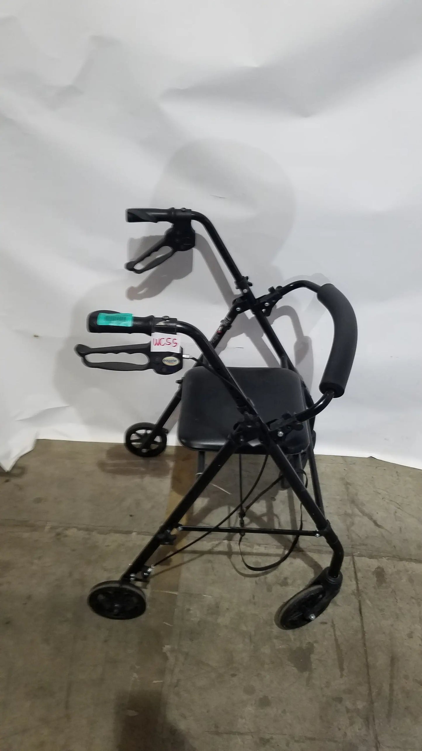 Reuse Medical Equipment Black Equate Rolling Walker for Seniors with Seat and Wheels Hand-Operated Loop Locks, second-hand product photo 13