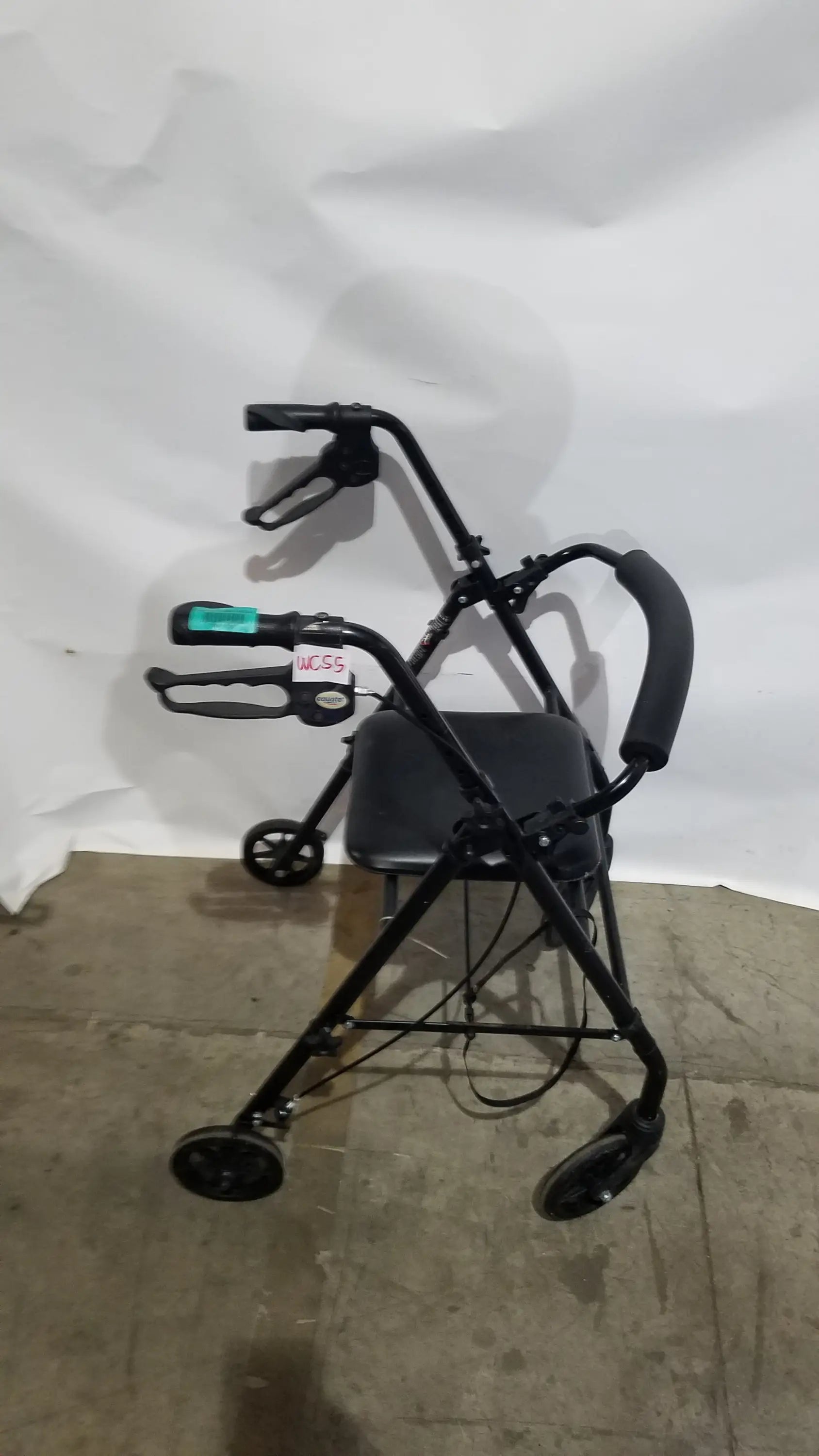 Reuse Medical Equipment Black Equate Rolling Walker for Seniors with Seat and Wheels Hand-Operated Loop Locks, second-hand product photo 13