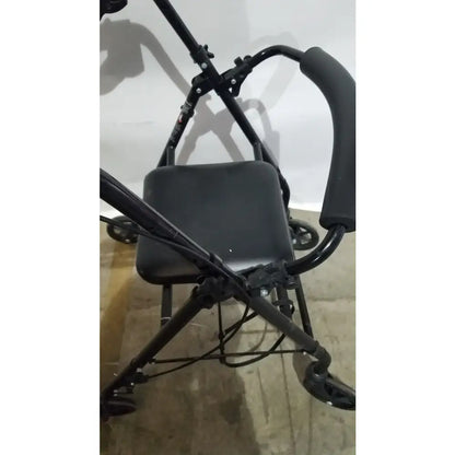 Reuse Medical Equipment Black Equate Rolling Walker for Seniors with Seat and Wheels Hand-Operated Loop Locks, second-hand product photo 5
