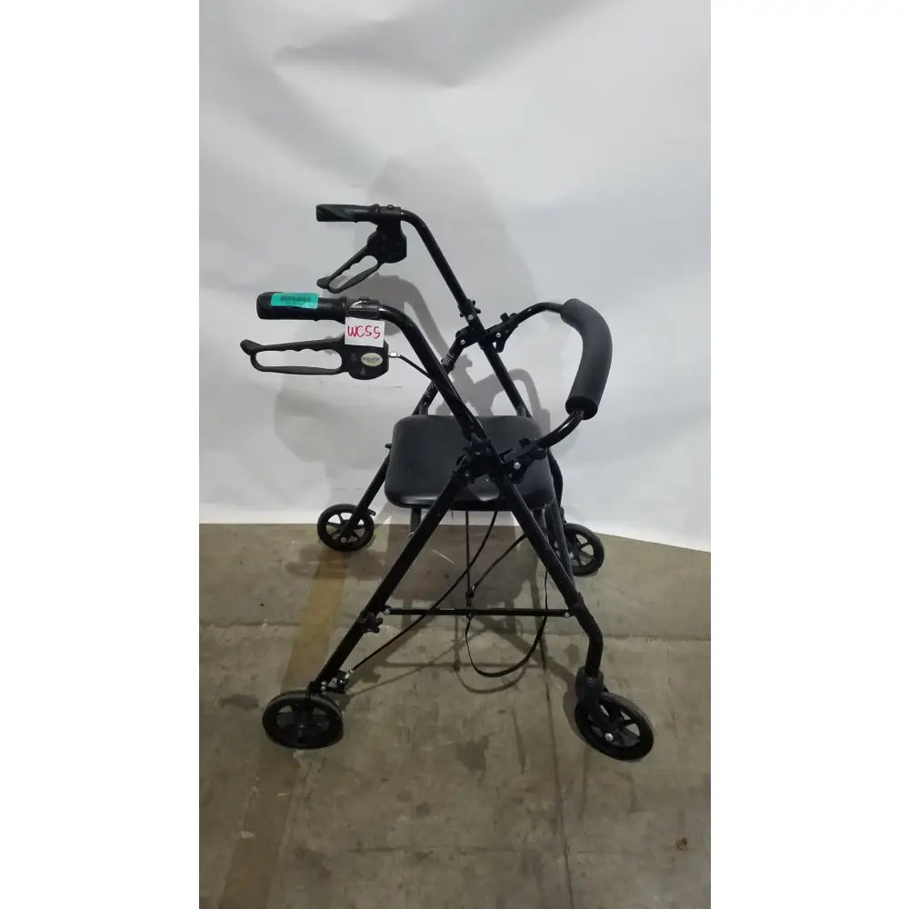 Reuse Medical Equipment Black Equate Rolling Walker for Seniors with Seat and Wheels Hand-Operated Loop Locks, second-hand product photo 2
