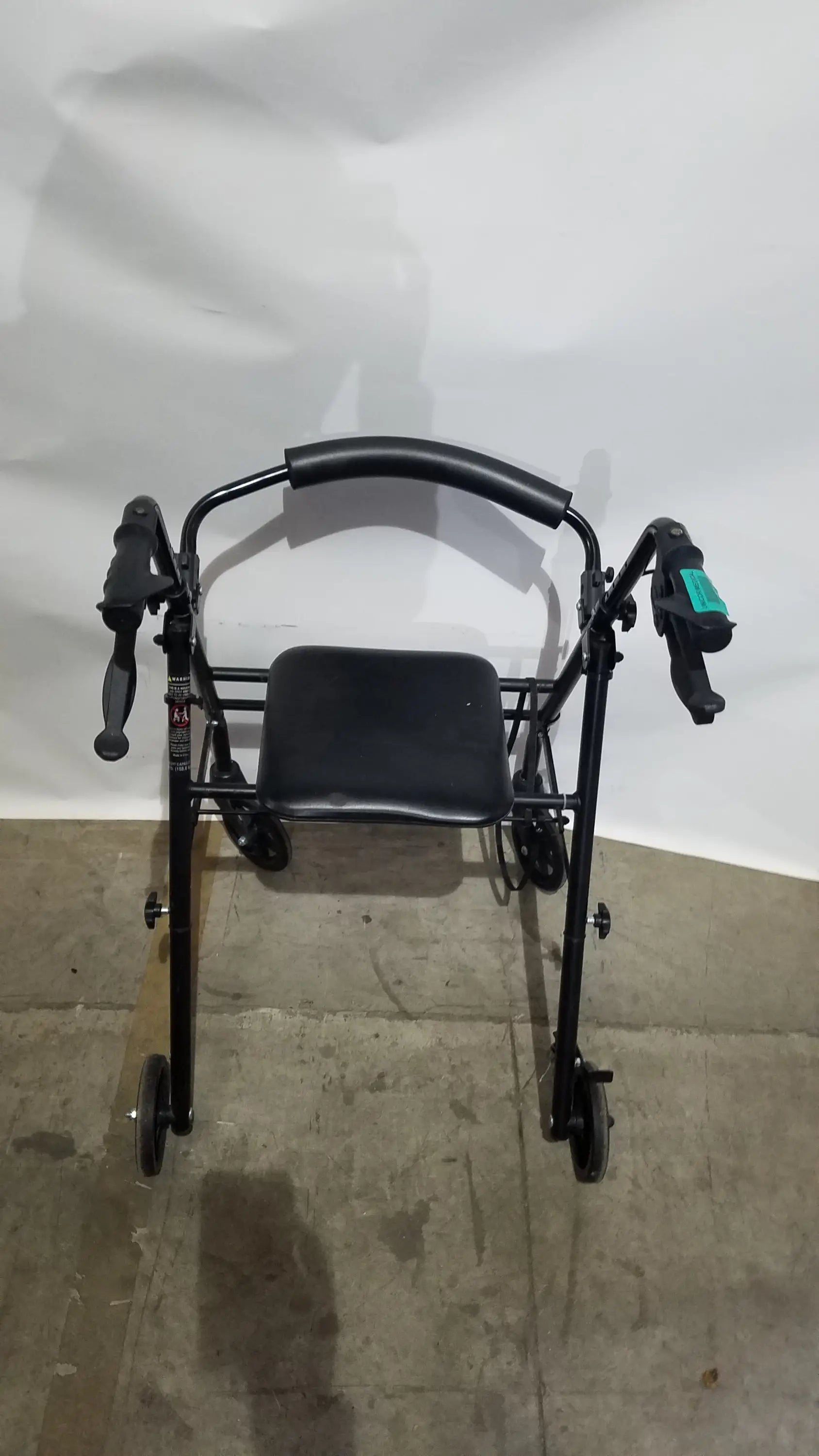 Reuse Medical Equipment Black Equate Rolling Walker for Seniors with Seat and Wheels Hand-Operated Loop Locks, second-hand product photo 6