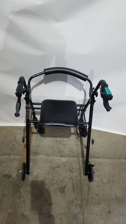 Reuse Medical Equipment Black Equate Rolling Walker for Seniors with Seat and Wheels Hand-Operated Loop Locks, second-hand product photo 6