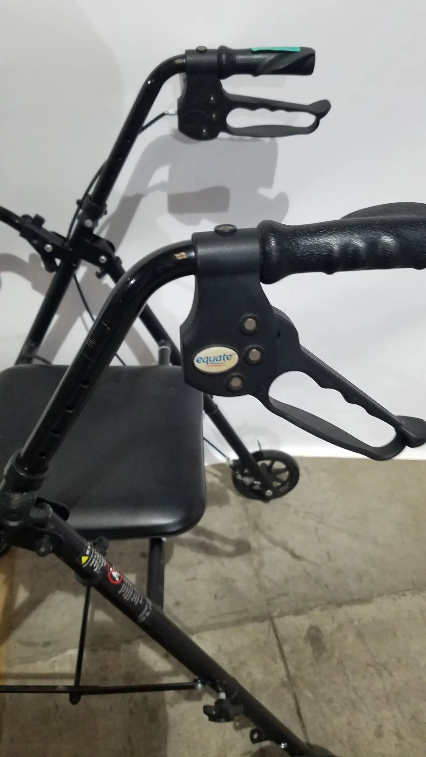 Reuse Medical Equipment Black Equate Rolling Walker for Seniors with Seat and Wheels Hand-Operated Loop Locks, second-hand product photo 7