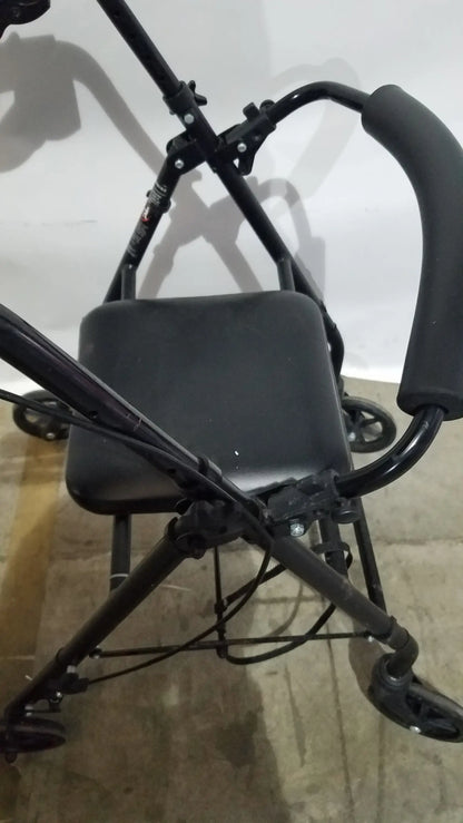 Reuse Medical Equipment Black Equate Rolling Walker for Seniors with Seat and Wheels Hand-Operated Loop Locks, second-hand product photo 5