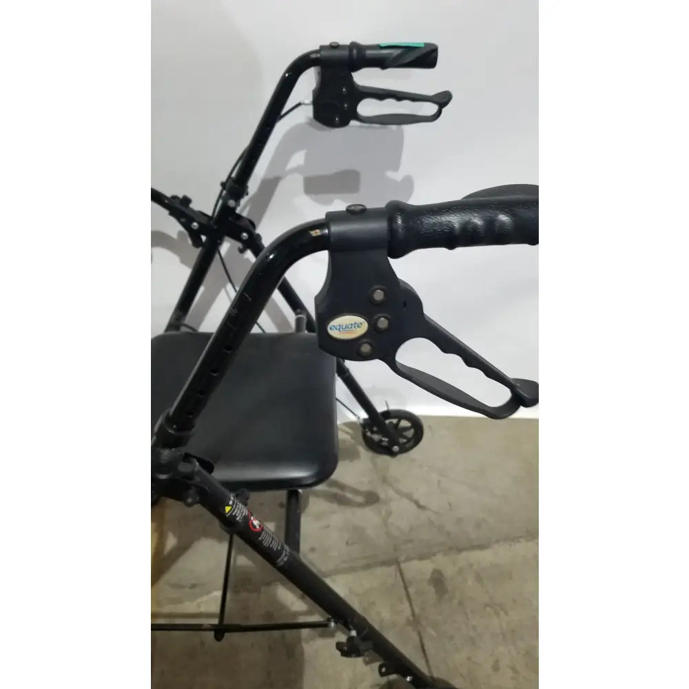 Reuse Medical Equipment Black Equate Rolling Walker for Seniors with Seat and Wheels Hand-Operated Loop Locks, second-hand product photo 7