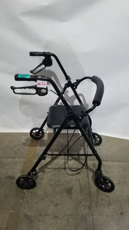 Reuse Medical Equipment Black Equate Rolling Walker for Seniors with Seat and Wheels Hand-Operated Loop Locks, second-hand product photo 2