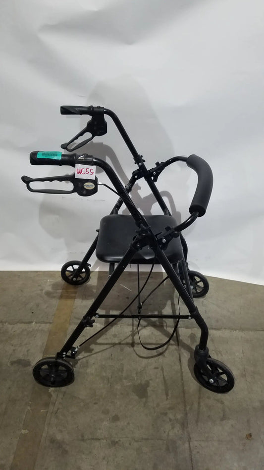Reuse Medical Equipment Black Equate Rolling Walker for Seniors with Seat and Wheels Hand-Operated Loop Locks, second-hand product photo 2