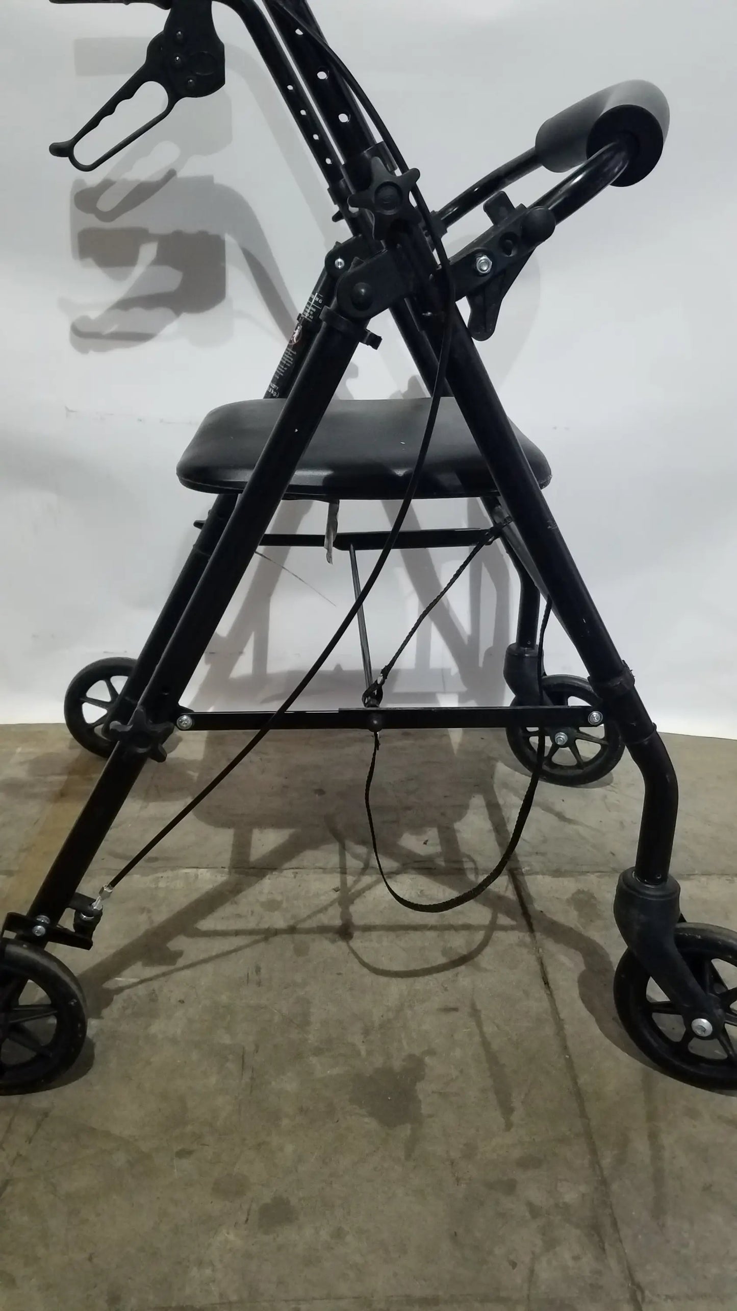 Reuse Medical Equipment Black Equate Rolling Walker for Seniors with Seat and Wheels Hand-Operated Loop Locks, second-hand product photo 4