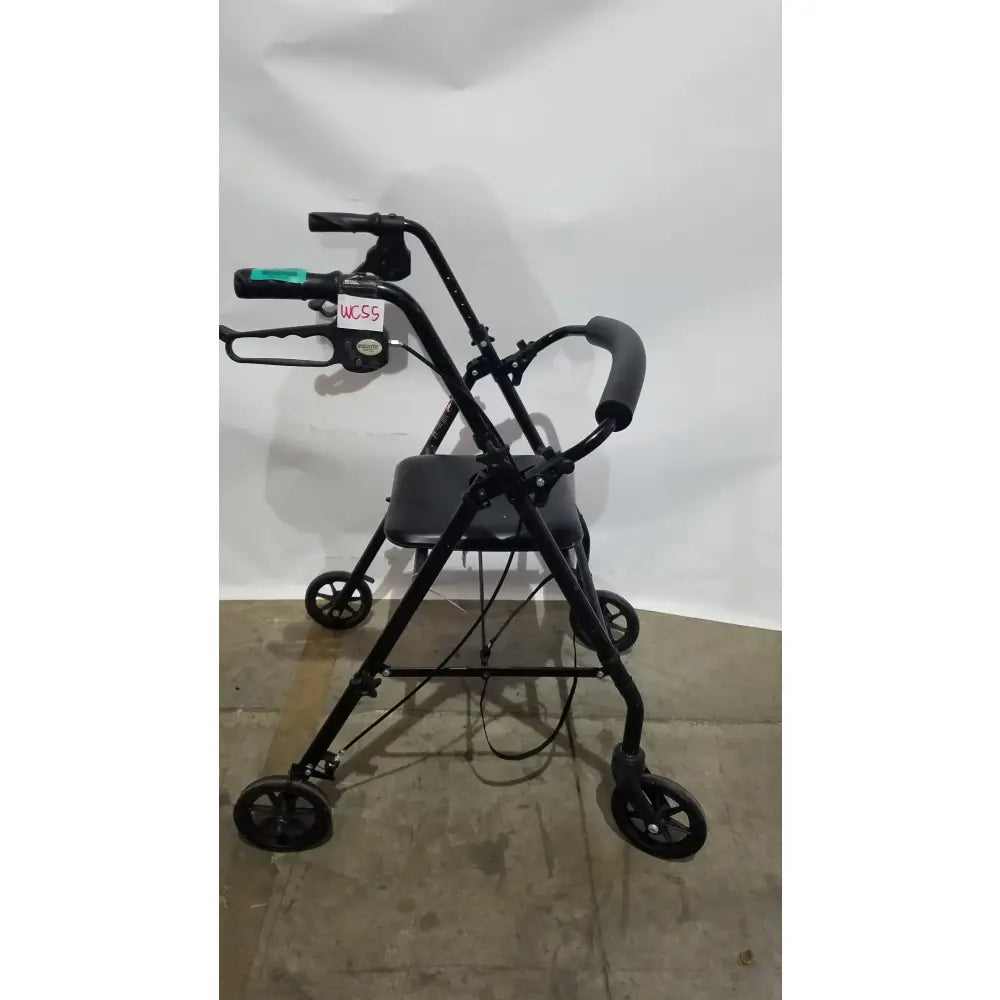 Reuse Medical Equipment Black Equate Rolling Walker for Seniors with Seat and Wheels Hand-Operated Loop Locks, second-hand product photo 3