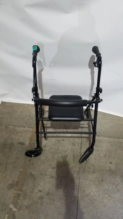 Reuse Medical Equipment Black Equate Rolling Walker for Seniors with Seat and Wheels Hand-Operated Loop Locks, second-hand product photo 10