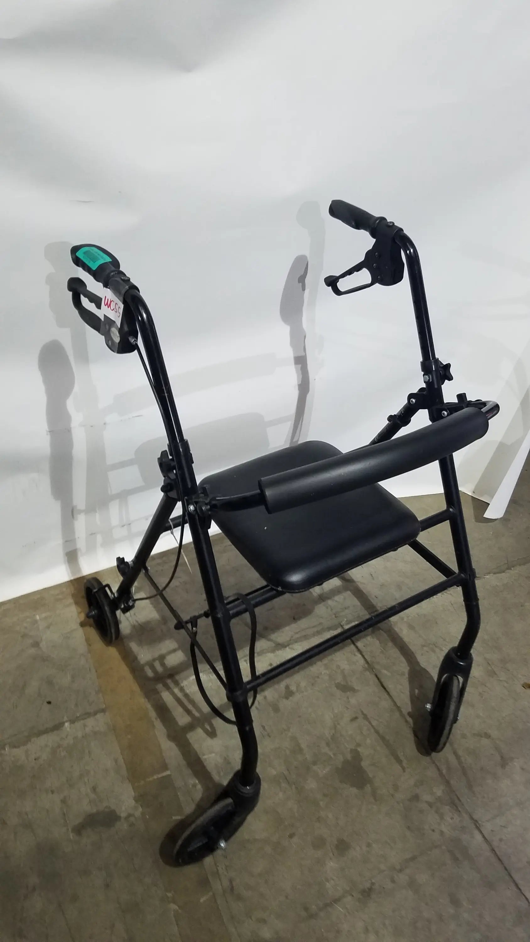 Reuse Medical Equipment Black Equate Rolling Walker for Seniors with Seat and Wheels Hand-Operated Loop Locks, second-hand product photo 11