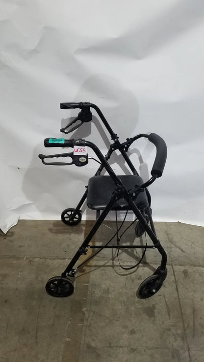 Reuse Medical Equipment Black Equate Rolling Walker for Seniors with Seat and Wheels Hand-Operated Loop Locks, second-hand product photo 12