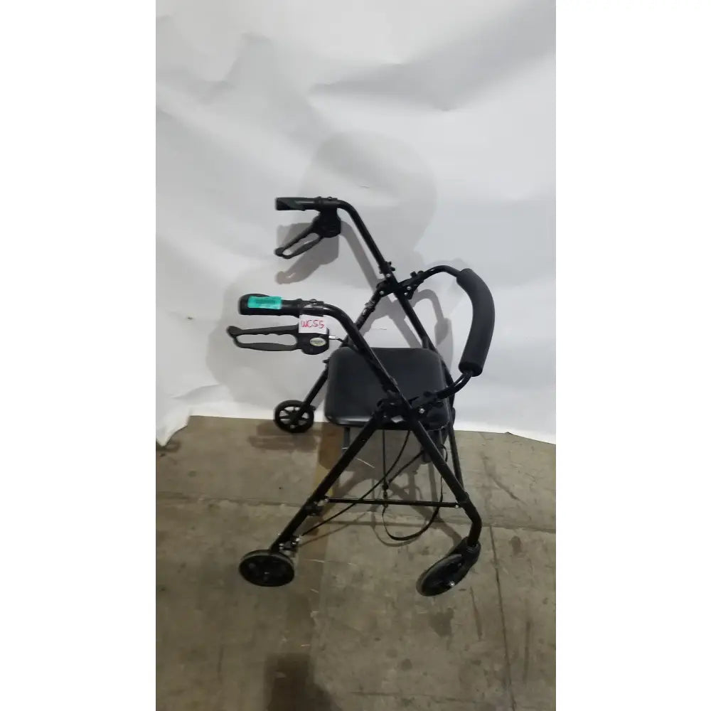 Reuse Medical Equipment Black Equate Rolling Walker for Seniors with Seat and Wheels Hand-Operated Loop Locks, second-hand product photo 13