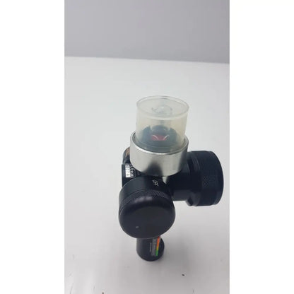 Black gas regulator with silver top cap and transparent cover from boehringer platinum series intermitting suctiion regulator