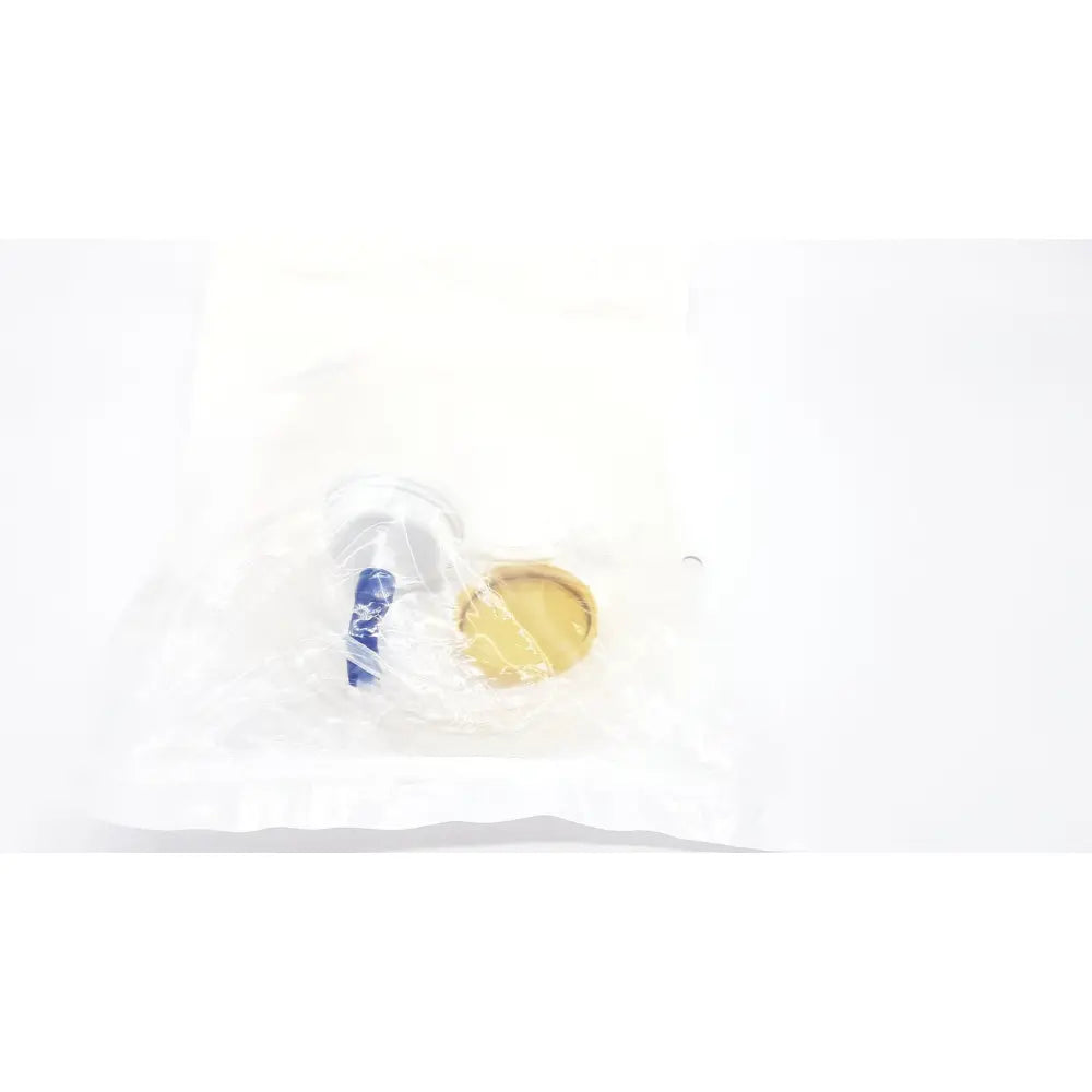 Gold-colored bottle cap with blue and white label under plastic wrapping for boston scientific m0068402980 stone catcher
