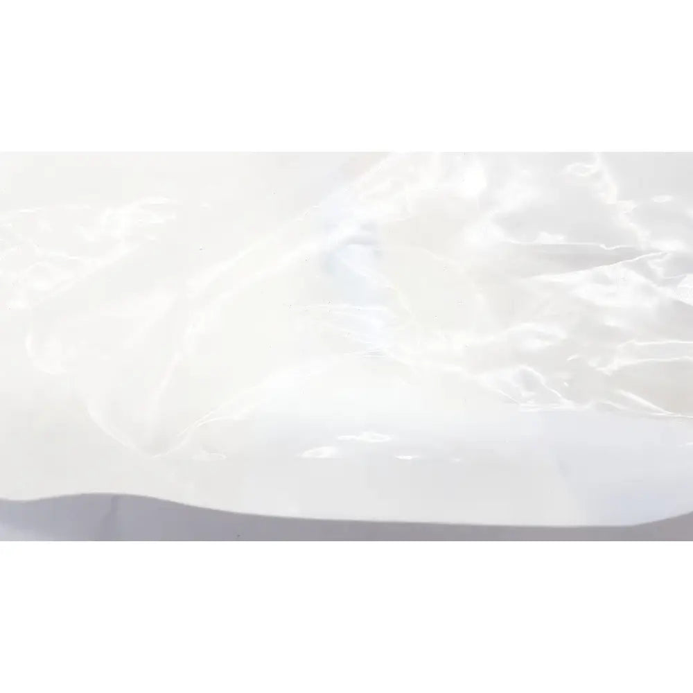 A translucent white plastic m0068402980 stone catcher bag with soft folds for boston scientific m0068402980 use