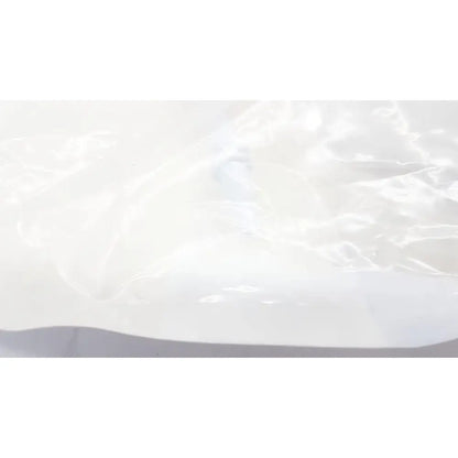 A translucent white plastic m0068402980 stone catcher bag with soft folds for boston scientific m0068402980 use