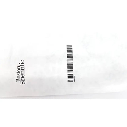 White plastic package of boston scientific ureteral dilation system with black text and barcode on the right side