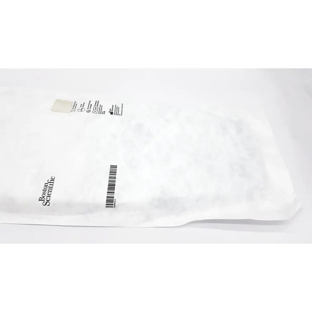 White boston scientific ureteral dilation system packaging bag with barcode and product information label visible