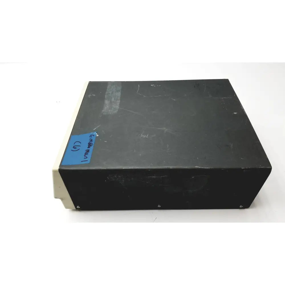 Black rectangular bovie ids-300 electrosurgical generator with beige side panel and blue label on the corner