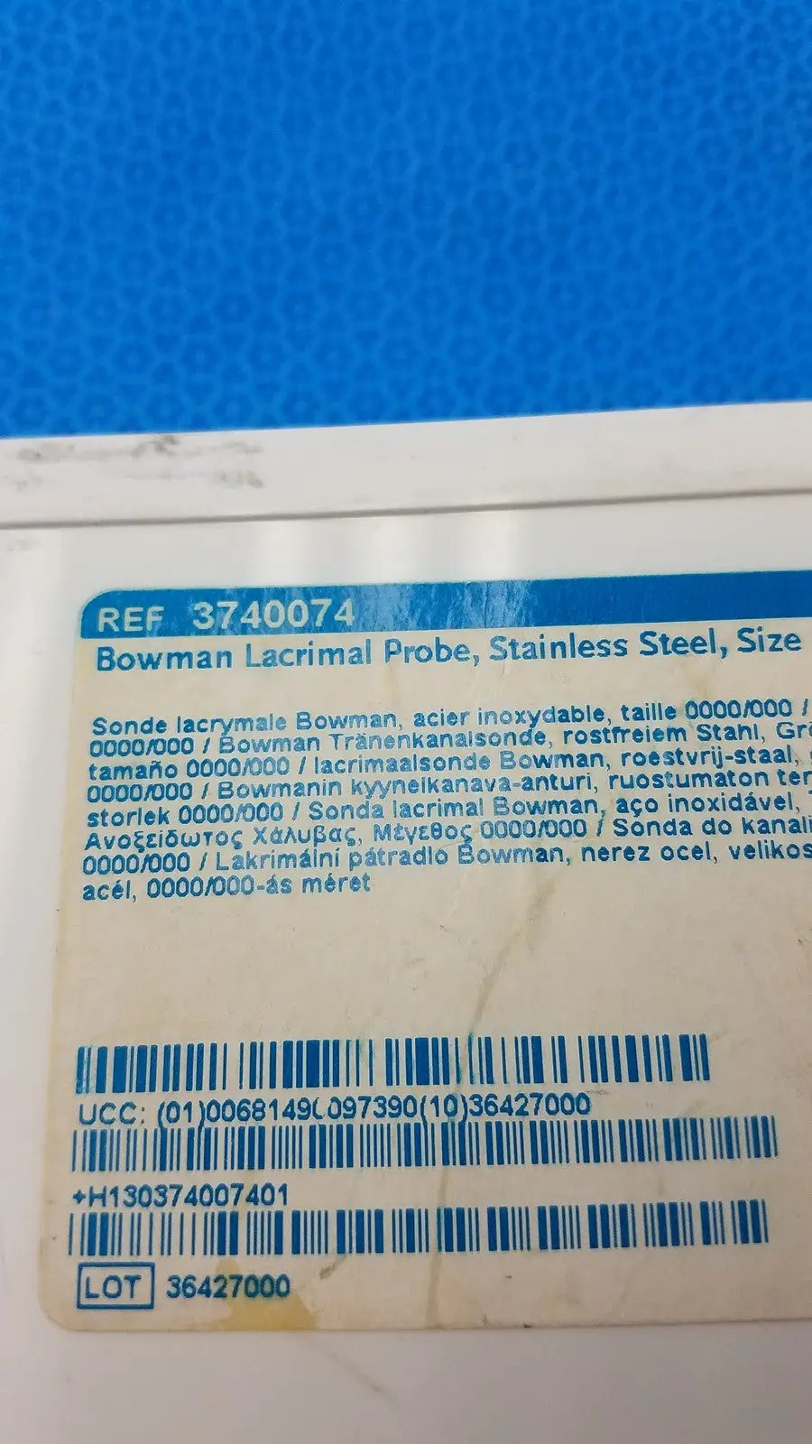 Karl Storz Bowman Lacrimal Probe, Stainless Steel Size 000/000 Ref 3740074 Lacrimal Probe, second-hand product photo 9