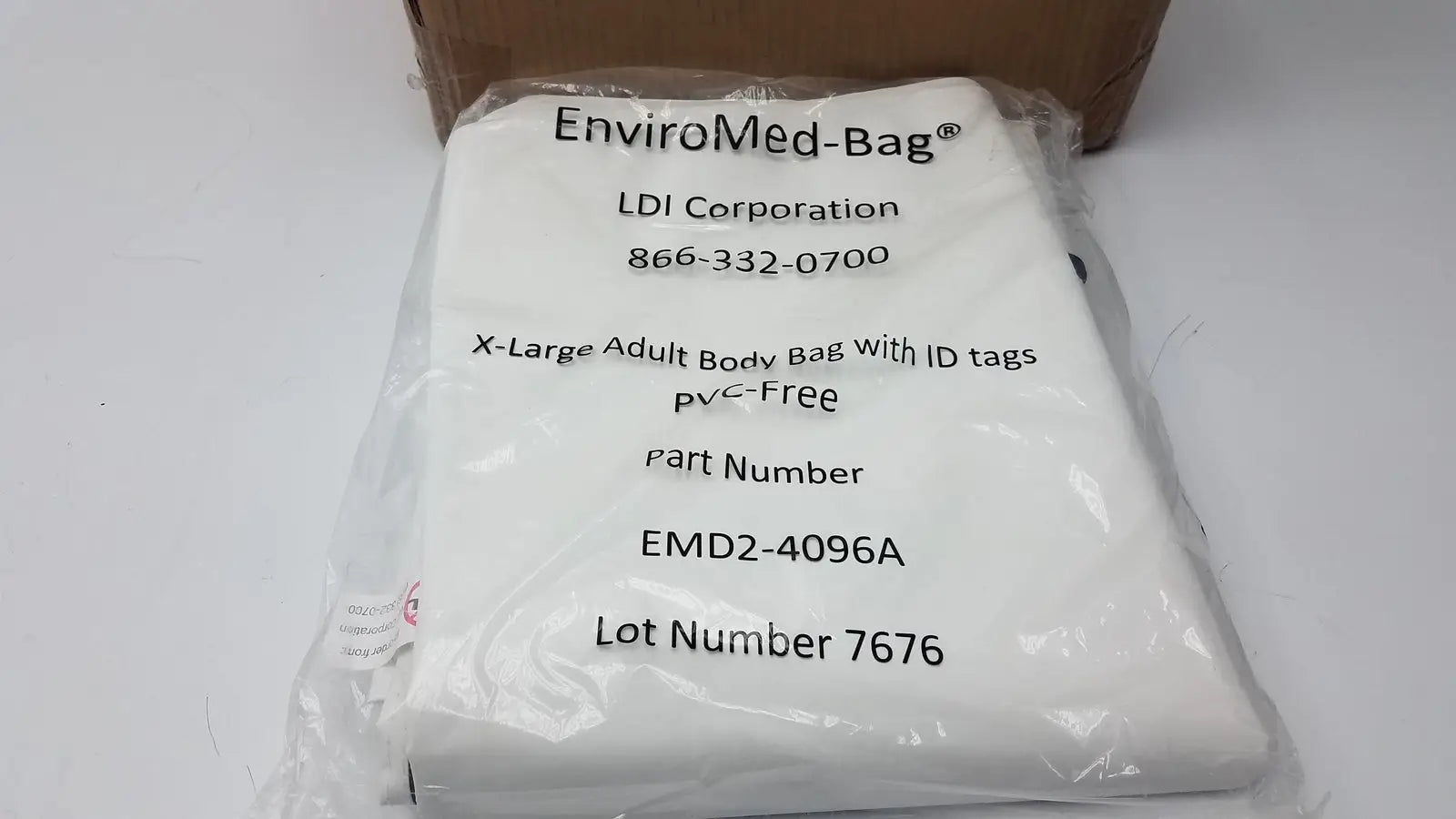 Reuse Medical Box of 36 EnviroMed-Bag X-Large Adult Body Bag With ID Tags Mortuary Supplies, second-hand product photo 1