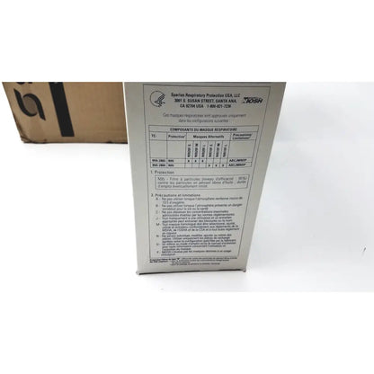 White cardboard box for niosh n9510f flat fold respirator masks by boxes sperian for safe storage and transport