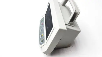 Gray medical infusion pump with digital display and control buttons for automatic blood pressure monitoring use