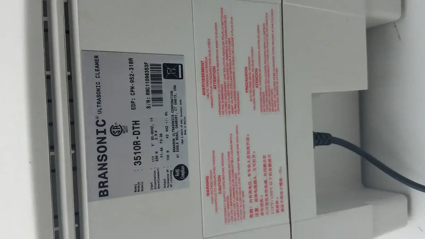 Branson Bransonic 3510 Ultrasonic Cleaner 3510R-DTH Ultrasonic Cleaner, second-hand product photo 5