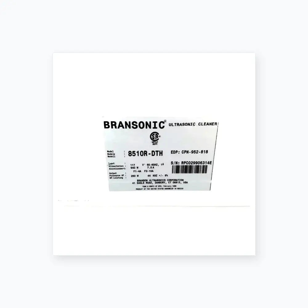 Bransonic Ultrasonic Cleaner Water Bath 8510R-DTH Ultrasonic Cleaner, second-hand product photo 7