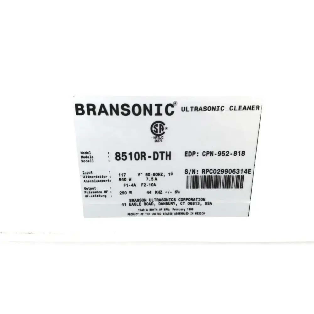 Bransonic Ultrasonic Cleaner Water Bath 8510R-DTH Ultrasonic Cleaner, second-hand product photo 7