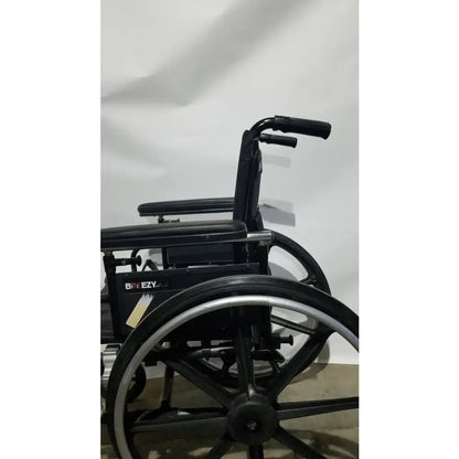 Reuse Medical Equipment Breezy Folding Manual Wheelchair - Lightweight Black Padded Comfort Seat Wheelchairs, second-hand product photo 7