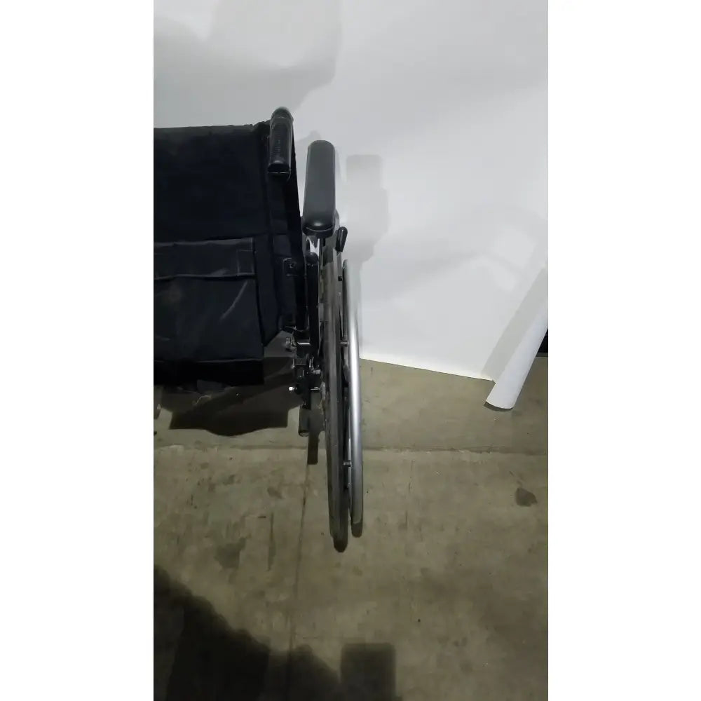 Reuse Medical Equipment Breezy Folding Manual Wheelchair - Lightweight Black Padded Comfort Seat Wheelchairs, second-hand product photo 2