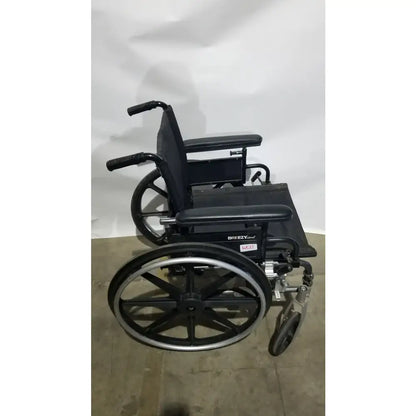 Reuse Medical Equipment Breezy Folding Manual Wheelchair - Lightweight Black Padded Comfort Seat Wheelchairs, second-hand product photo 1