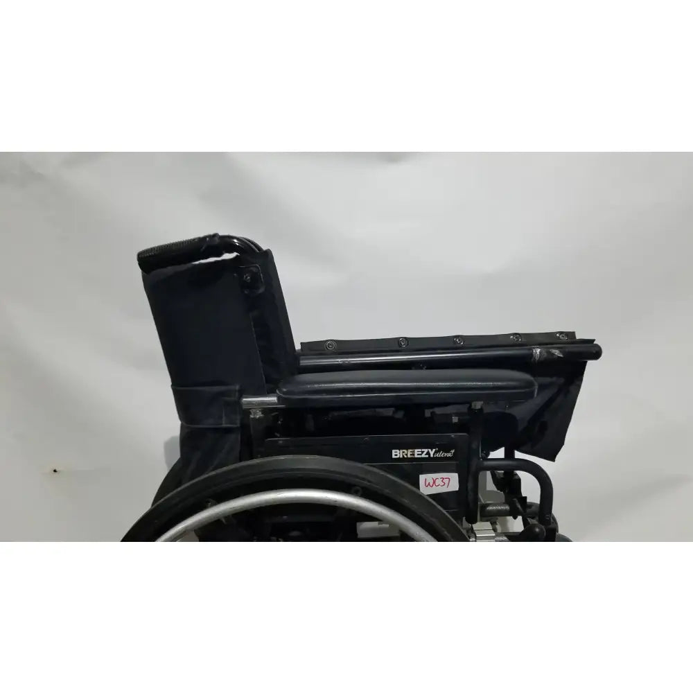 Reuse Medical Equipment Breezy Folding Manual Wheelchair - Lightweight Black Padded Comfort Seat Wheelchairs, second-hand product photo 21