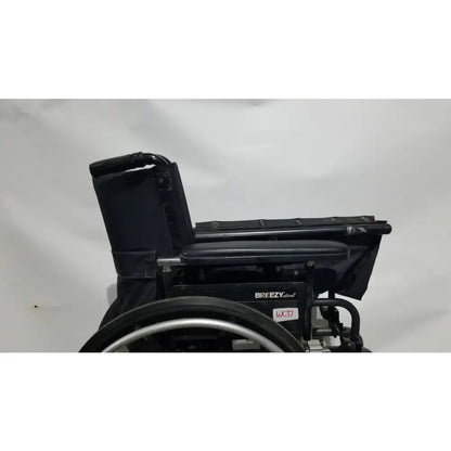 Reuse Medical Equipment Breezy Folding Manual Wheelchair - Lightweight Black Padded Comfort Seat Wheelchairs, second-hand product photo 21