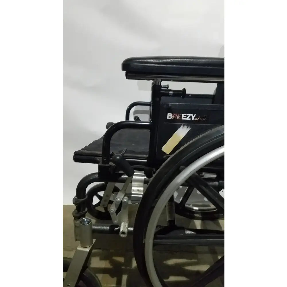 Reuse Medical Equipment Breezy Folding Manual Wheelchair - Lightweight Black Padded Comfort Seat Wheelchairs, second-hand product photo 8