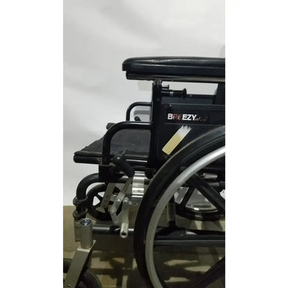 Reuse Medical Equipment Breezy Folding Manual Wheelchair - Lightweight Black Padded Comfort Seat Wheelchairs, second-hand product photo 8