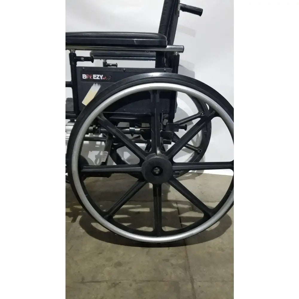 Reuse Medical Equipment Breezy Folding Manual Wheelchair - Lightweight Black Padded Comfort Seat Wheelchairs, second-hand product photo 10