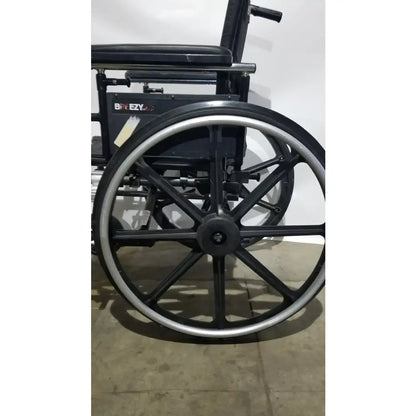 Reuse Medical Equipment Breezy Folding Manual Wheelchair - Lightweight Black Padded Comfort Seat Wheelchairs, second-hand product photo 10
