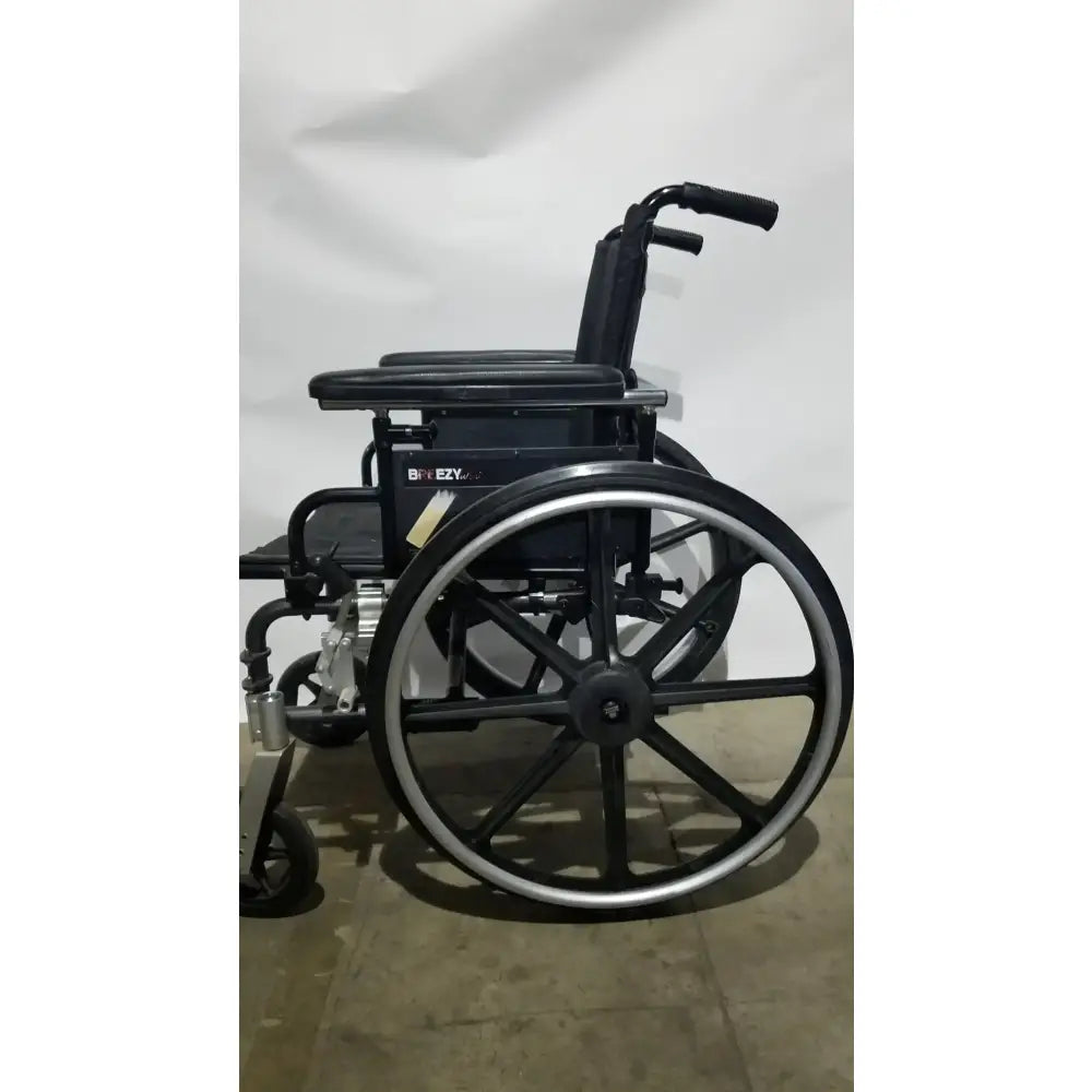 Reuse Medical Equipment Breezy Folding Manual Wheelchair - Lightweight Black Padded Comfort Seat Wheelchairs, second-hand product photo 11