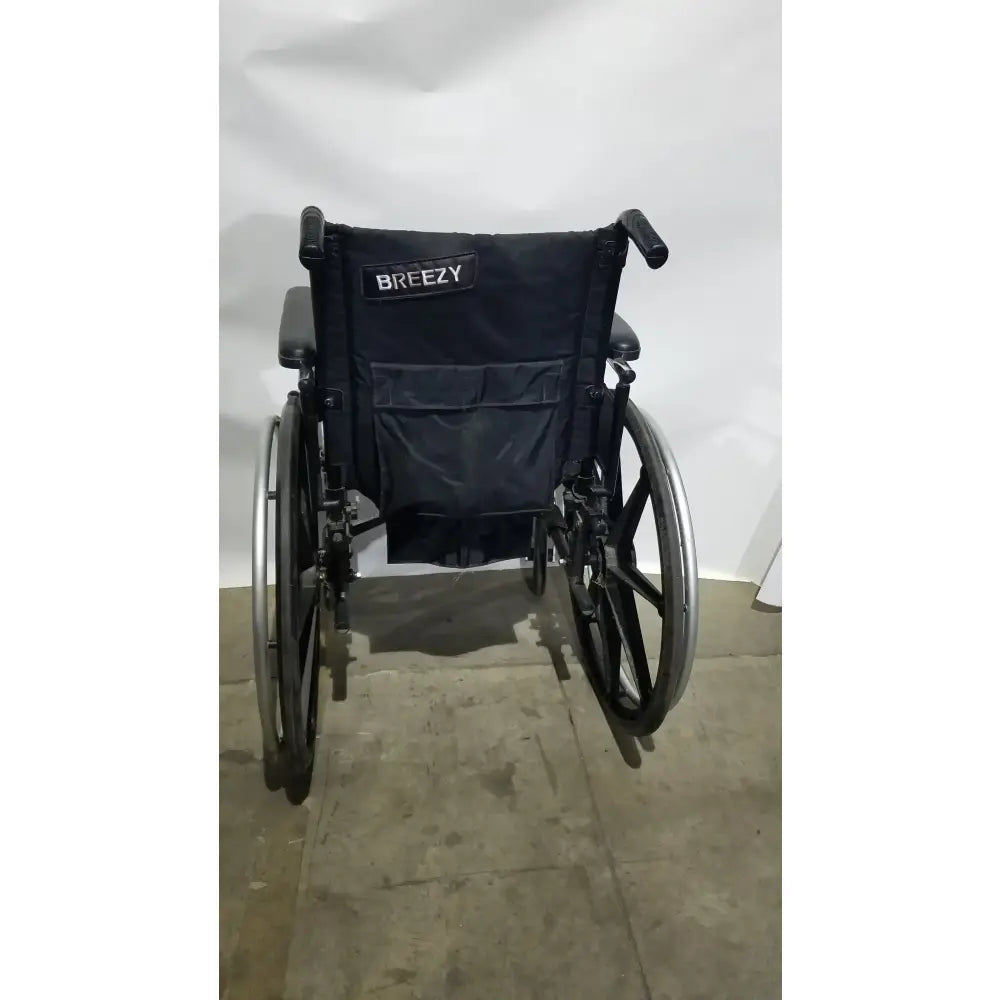 Reuse Medical Equipment Breezy Folding Manual Wheelchair - Lightweight Black Padded Comfort Seat Wheelchairs, second-hand product photo 6