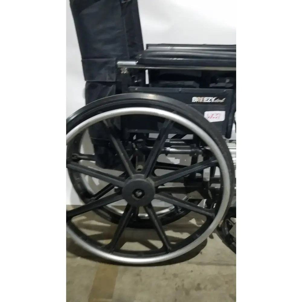 Reuse Medical Equipment Breezy Folding Manual Wheelchair - Lightweight Black Padded Comfort Seat Wheelchairs, second-hand product photo 23