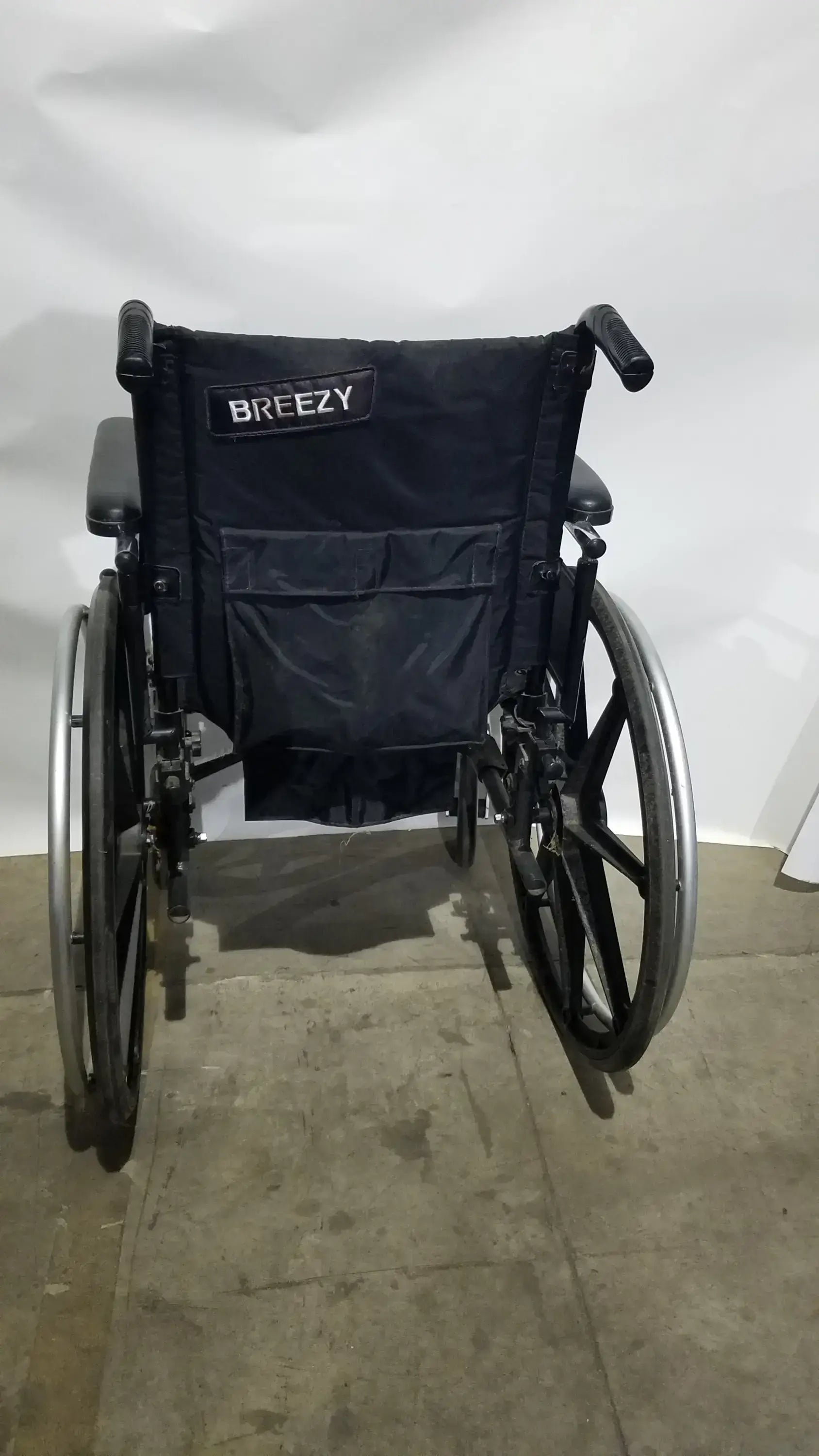 Reuse Medical Equipment Breezy Folding Manual Wheelchair - Lightweight Black Padded Comfort Seat Wheelchairs, second-hand product photo 6