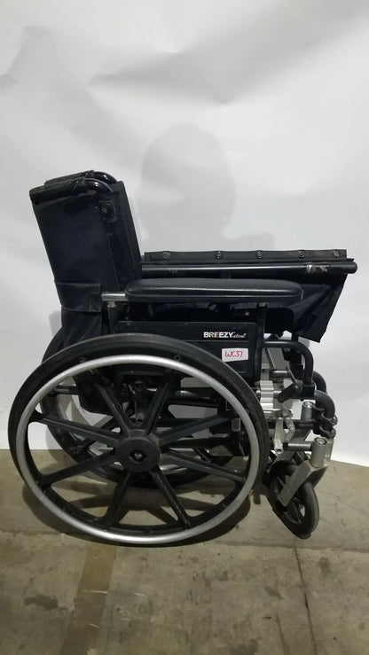 Reuse Medical Equipment Breezy Folding Manual Wheelchair - Lightweight Black Padded Comfort Seat Wheelchairs, second-hand product photo 24