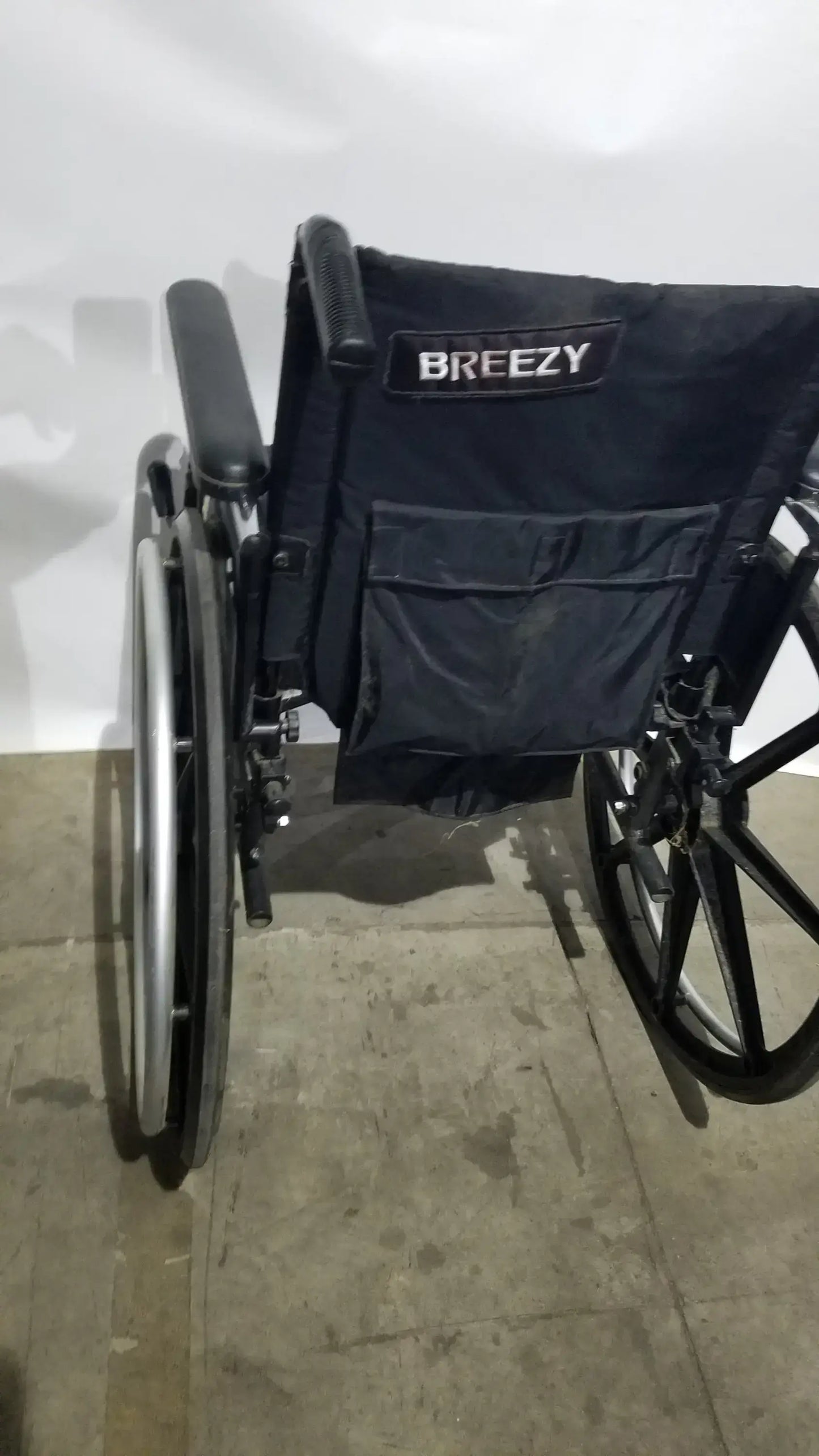 Reuse Medical Equipment Breezy Folding Manual Wheelchair - Lightweight Black Padded Comfort Seat Wheelchairs, second-hand product photo 5