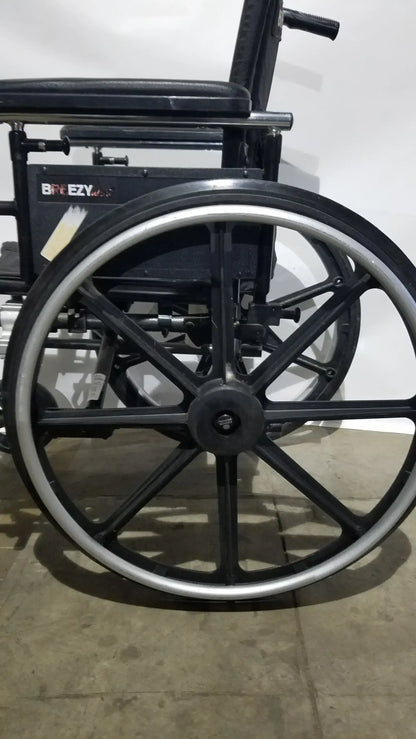 Reuse Medical Equipment Breezy Folding Manual Wheelchair - Lightweight Black Padded Comfort Seat Wheelchairs, second-hand product photo 10