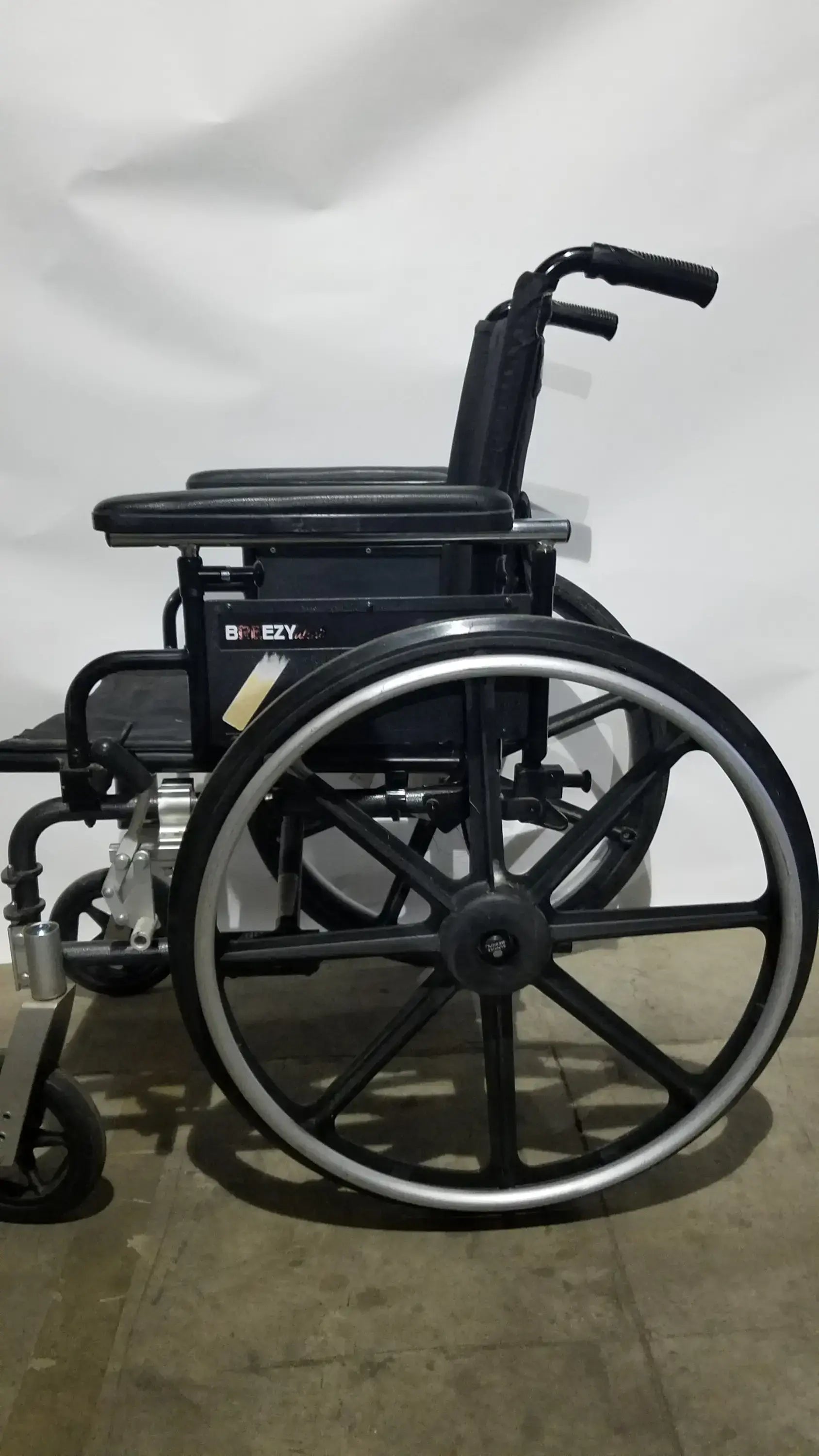 Reuse Medical Equipment Breezy Folding Manual Wheelchair - Lightweight Black Padded Comfort Seat Wheelchairs, second-hand product photo 11